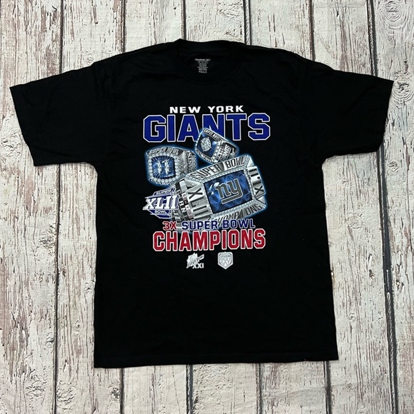 New York Giants NFL Football Super Bowl XLII Sports Reebok tshirt - Picture 1 of 3
